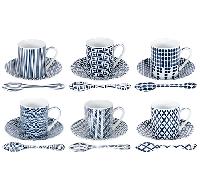 Indigo coffee cup (6pcs) - 6 tasses à café + 6 cuillères